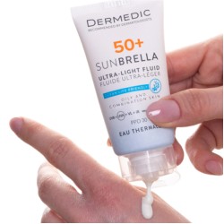 DERMEDIC SUNBRELLA FLUIDE ULTRA LEGER SPF50+ PEAUX MIXTES ET GRASSES 40ML	