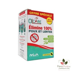 Olcare Coffret Anti Poux Serum + Shampoing + Spray + Peigne Offert