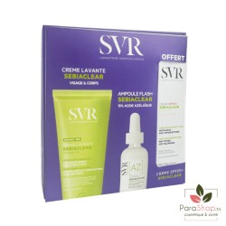 SVR PACK SEBIACLEAR Ampoule Flash + CREME LAVANTE 200ML  + SEBIACLEAR SPF50+ OFFERTE - BF 2025