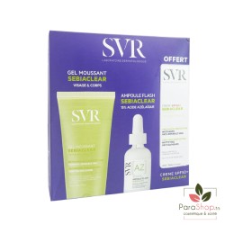 SVR PACK SEBIACLEAR Ampoule Flash + GEL MOUSSANT 200ML + SEBIACLEAR SPF50+ OFFERTE - BF 2025 SVR PACK SEBIACLEAR Ampoule Flash + GEL MOUSSANT 200ML + SEBIACLEAR SPF50+ OFFERTE - BF 2025