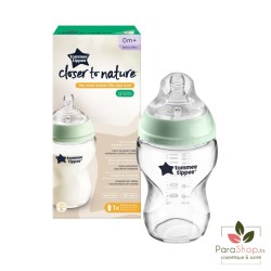 TOMMEE TIPPEE CLOSER TO NATURE BIBERON VERRE 250ML - Panda Bleu / Bambinou