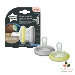 TOMMEE TIPPEE CLOSER TO NATURE BREAST LIKE SUCETTE 6-18M X2 - NUIT TOMMEE TIPPEE CLOSER TO NATURE BREAST LIKE SUCETTE 6-18M X2 - NUIT
