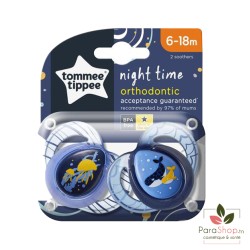 TOMMEE TIPPEE NIGHT TIME SUCETTE 6-18M X2