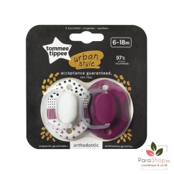 TOMMEE TIPPEE URBAN STYLE SUCETTE 6-18M X2 - GIRL	